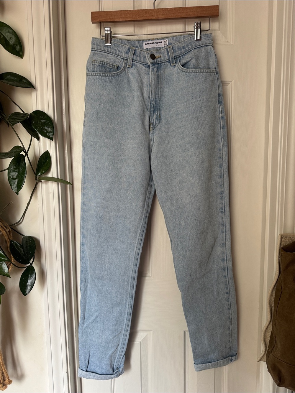American Apparel Light Blue High-Rise Jeans
